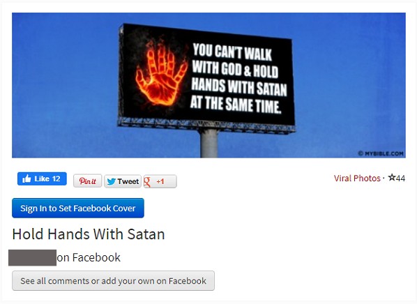 Facebook and Satan